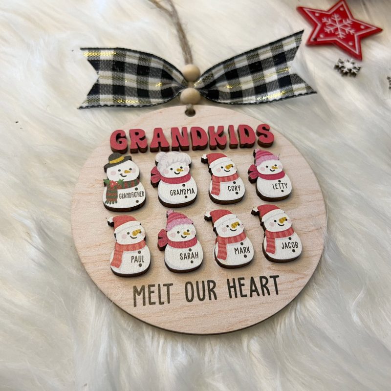 Personalized Grandkids Melt My Heart Christmas Ornament 2023