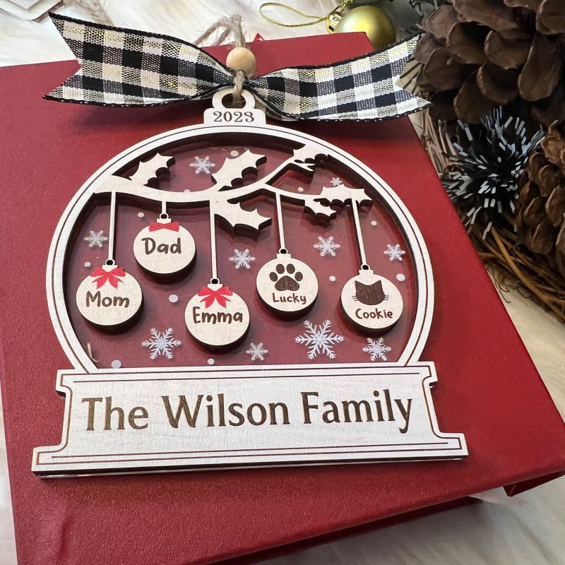 Personalized Family Christmas Ornament, Family Tree Custom, Christmas Tree Ornament