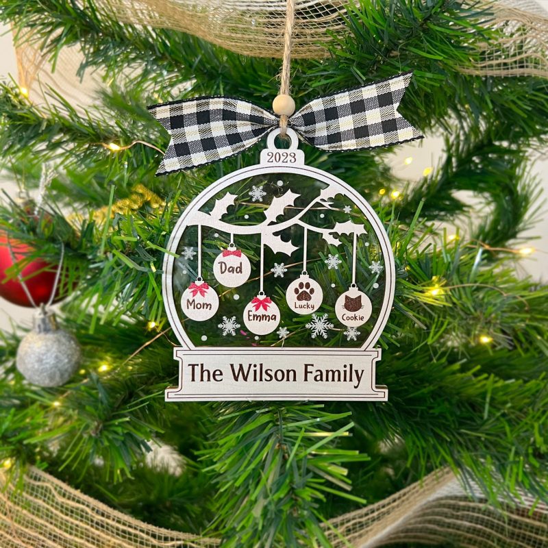 Personalized Family Christmas Ornament, Family Tree Custom, Christmas Tree Ornament