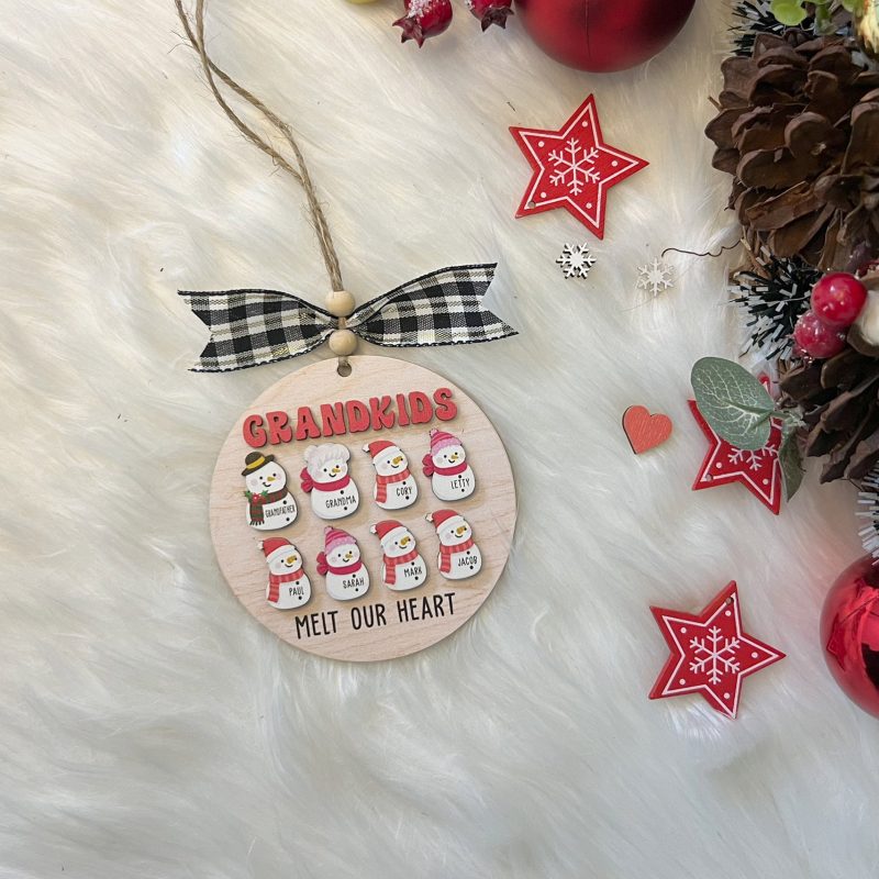 Personalized Grandkids Melt My Heart Christmas Ornament 2023