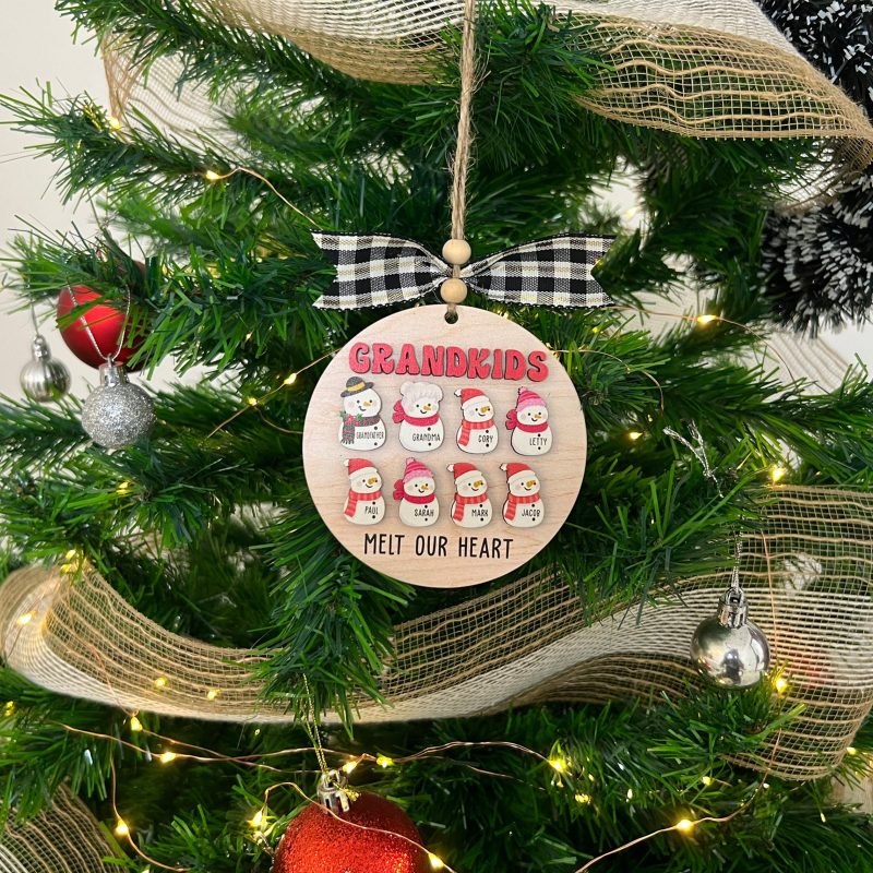 Personalized Grandkids Melt My Heart Christmas Ornament 2023