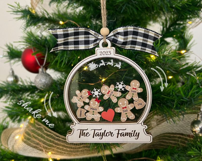 Personalized Family Ornament 2023, Gingerbread Family Christmas Ornament Personalized